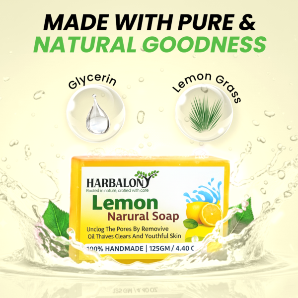 Handmade-Lemon-Natural-Soap-125g-Exfoliating-Bar