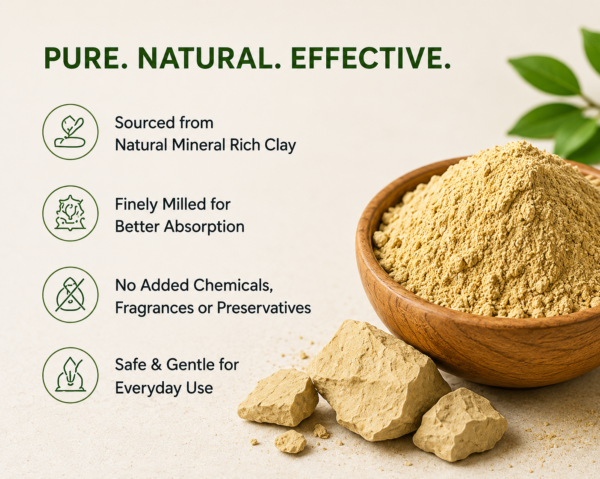 Fuller’s Earth Indian Healing Clay for oil control and glowing skin